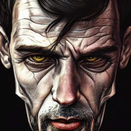 Image similar to Portrait of a man, face with pavement cracks. fantasy, realistic, intricate, highly detailed, digital painting, trending on artstation, sharp focus, illustration, style of Stanley Artgerm