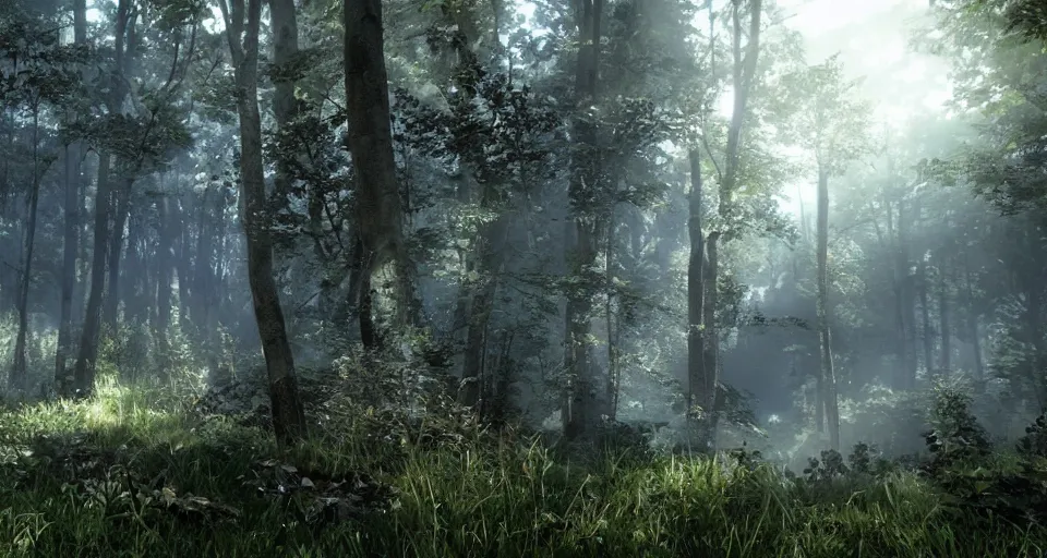 Image similar to Enchanted and magic forest, with CRYENGINE