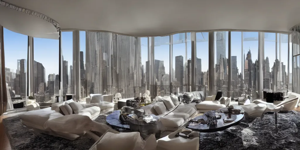Image similar to new york apartment at billionaires row designed by norman foster, photography