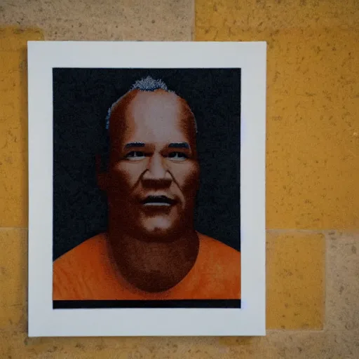 Prompt: an orange juice spilled on the floor making a portrait of o j simpson