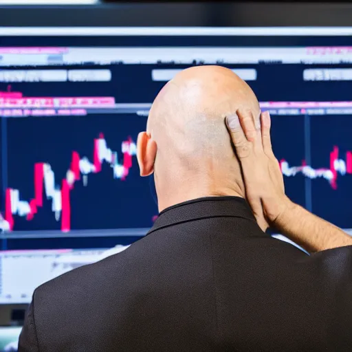 Image similar to a day trader watching his money disappear