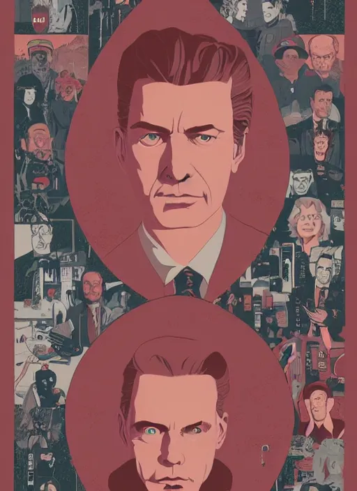 Image similar to twin peaks movie poster art by tomer hanuka