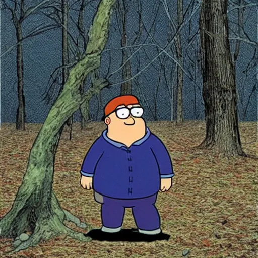 Image similar to Peter Griffin in the blair witch project (1999)