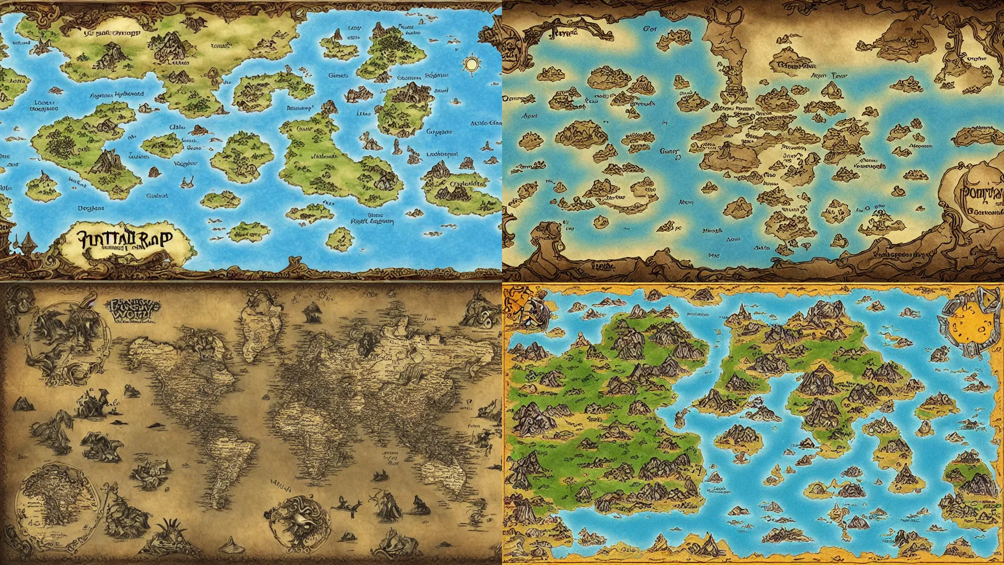 Prompt: fantasy world map