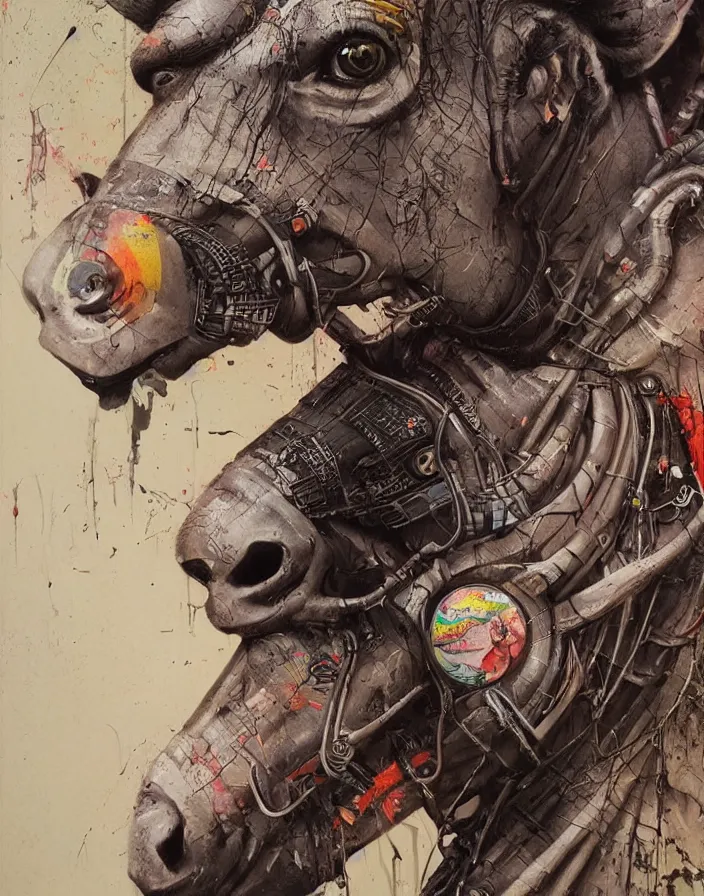 Image similar to art portrait A donkey and a bug hybrid, 8k,by tristan eaton,Stanley Artgermm,Tom Bagshaw,Greg Rutkowski,Carne Griffiths, Ayami Kojima, Beksinski, Giger,trending on DeviantArt,face enhance,hyper detailed,minimalist,cybernetic, android, blade runner,full of colour,