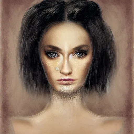 Prompt: beautiful woman chimera portrait