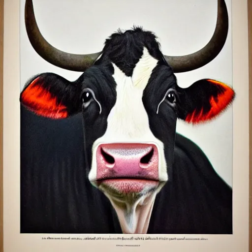 Image similar to a cow, portrait by vogue