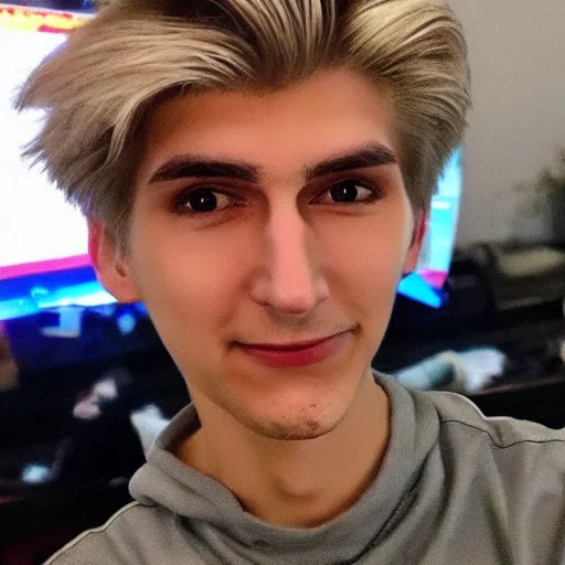 Image similar to really handsome gigachad xqc gigachad gambling : : realistic : : 1 dslr : : 1 - - quality 2