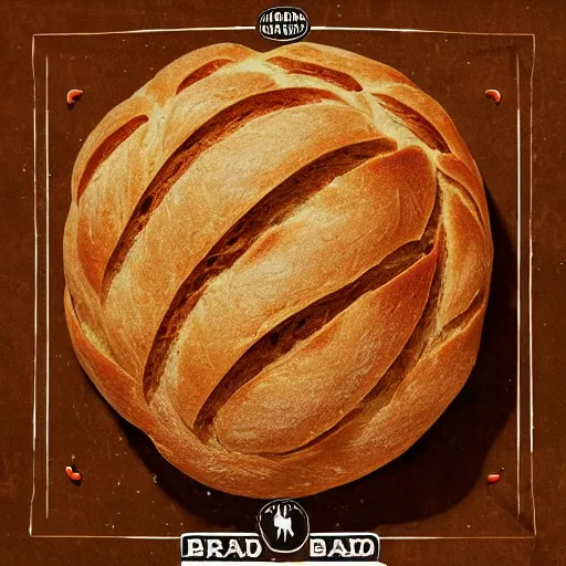 Prompt: bread album art, cover art, poster