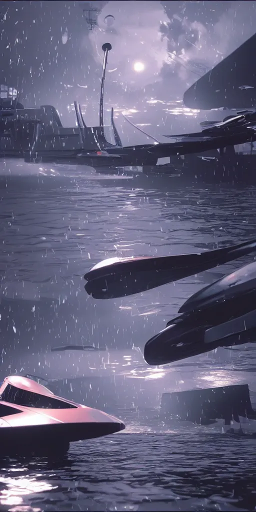 Image similar to shinigami starship by pixar, smooth, cinematic, wet reflections, ray tracing x, rtx, smooth