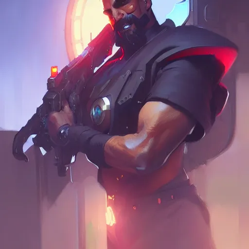 Prompt: Gabriel Reyes Reaper by Stanley Artgerm Lau, greg rutkowski, thomas kindkade, alphonse mucha, loish, Norman Rockwell, Overwatch, concept art, game art, digital painting, digital art, portrait