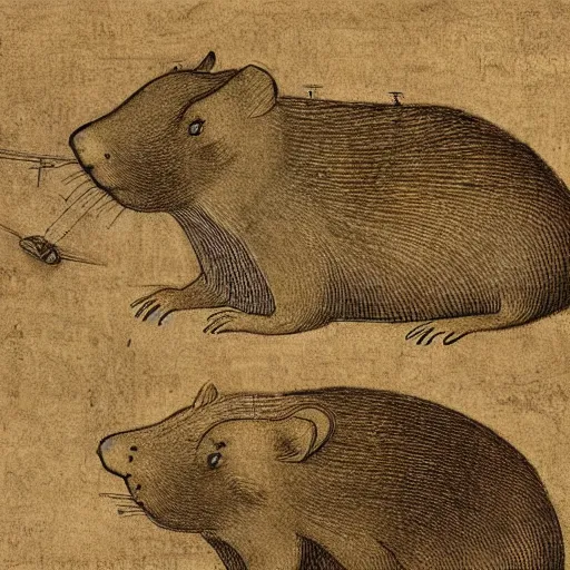 Prompt: detailed architecture of capybara, by Leonardo davinci