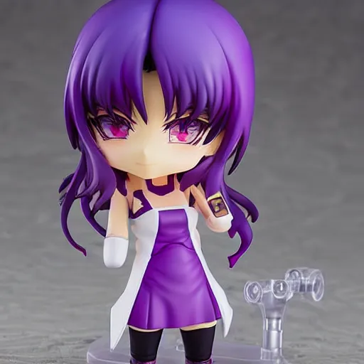 Image similar to neon white video game!!!!!!!!, neon violet!!!!!!!!!!!!!!, an ( ( ( ( anime ) ) ) ) nendoroid of neon violet, figurine, detailed product photo