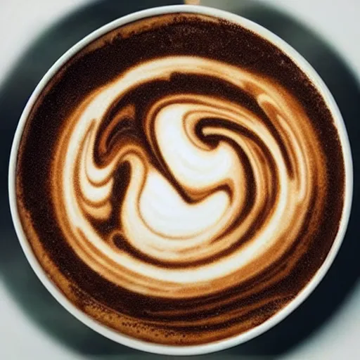 Image similar to “latte art that looks like a picture of outer space, highly detailed, intricate, 8K resolution”