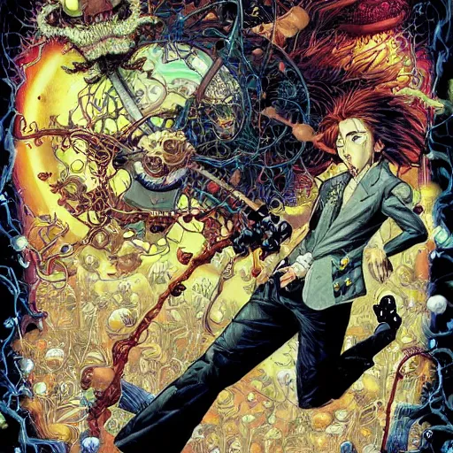 Image similar to mad scientist, by yoichi hatakenaka, masamune shirow, josan gonzales and dan mumford, ayami kojima, takato yamamoto, barclay shaw, karol bak