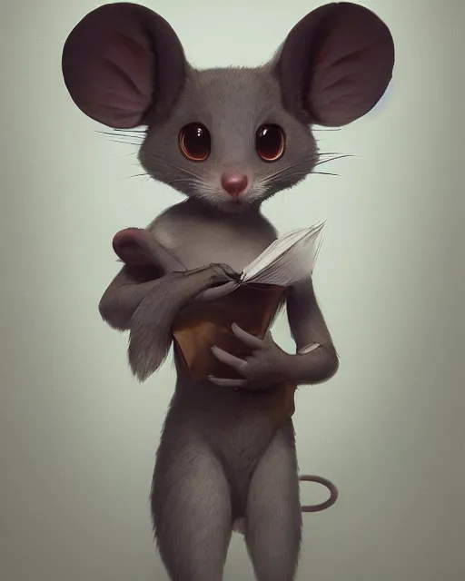 Image similar to a beautiful half body portrait of a cute anthropomorphic humanoid mouse fursona. big eyes. character design by cory loftis, fenghua zhong, ryohei hase, ismail inceoglu and ruan jia. volumetric light, detailed, rendered in octane