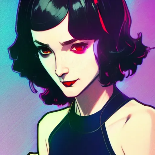 Image similar to a beautiful slim angry superhero winona ryder fighting crime, art by ilya kuvshinov and lois van baarle and alphonse mucha and ross tran and range murata and artgerm and andy warhol, digital art, highly detailed, profile picture, intricate, sharp focus, trending on artstation hq, deviantart, pinterest, unreal engine 5, 4 k uhd image