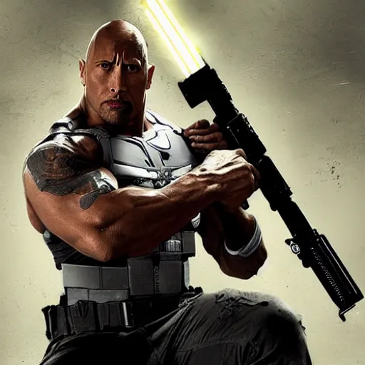 Image similar to Dwayne Johnson as the punisher digital art 4k detailed super realistic