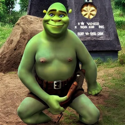 Image similar to Shrek as a soldier in Vietnam, award winning historical photograph