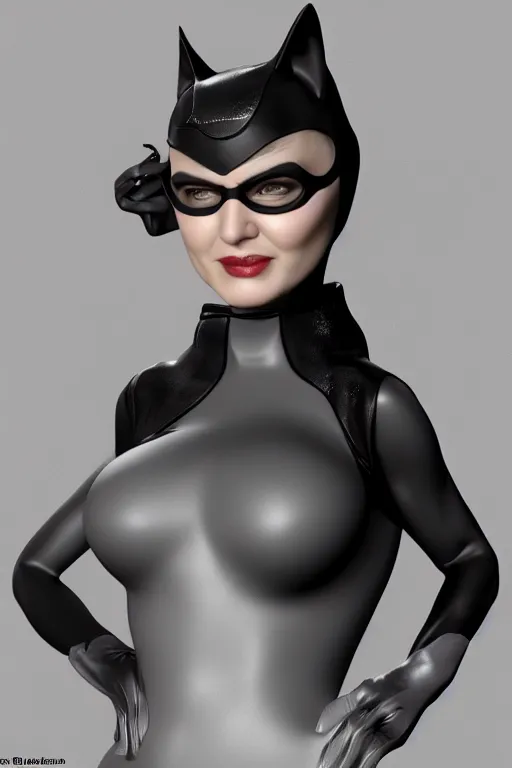 Image similar to 3d render of Catwoman, bust, photorealistic, concept art, finalRender, octane, Unreal Engine