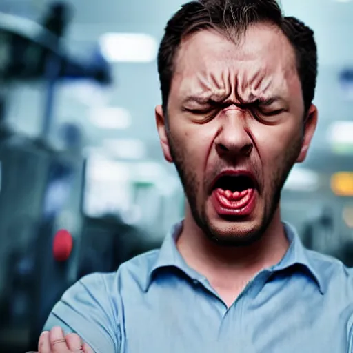 Image similar to software developer angry at automated test suite