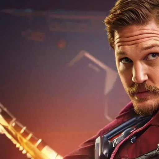 Image similar to tom hardy as star-lord from guardians of the galaxy (2014)