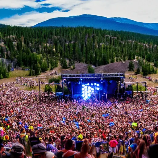 Image similar to a rock concert at a summer music festival in Colorado