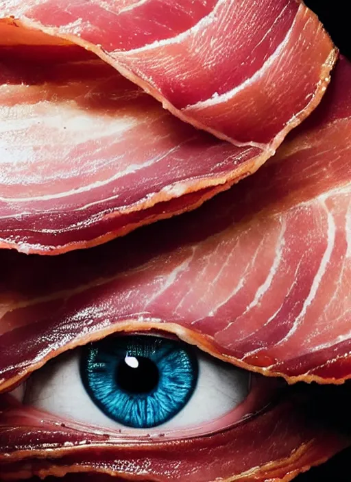 Image similar to portrait of a stunningly beautiful eye, 🥓, style sheet