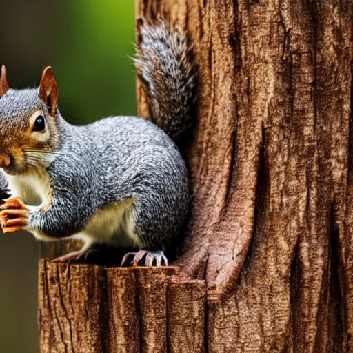 Image similar to a small squirrel is standing on a log, a jigsaw puzzle by john nicolson, featured on cg society, naturalism, sharp focus, behance hd, national geographic photo