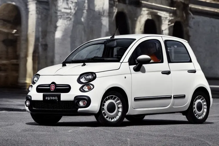 Prompt: A picture of the newly announced 2022 redesigned fiat 600 modern retro style, 4k, high resolution, intricate detail, car photography