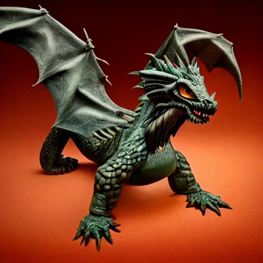 Image similar to fantasy dragon made out of clay, hyperrealistic, national geographic photo