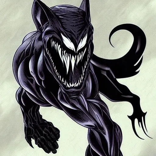 Image similar to venom symbiote as a wolf