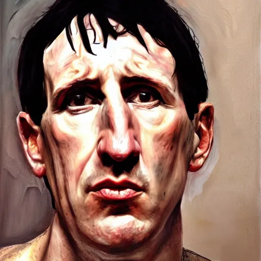 Prompt: high quality high detail painting by lucian freud, hd, trent reznor portrait