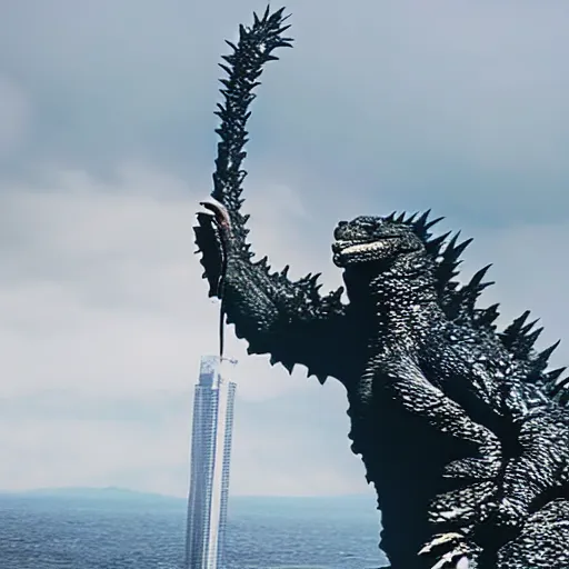 Image similar to godzilla, bong