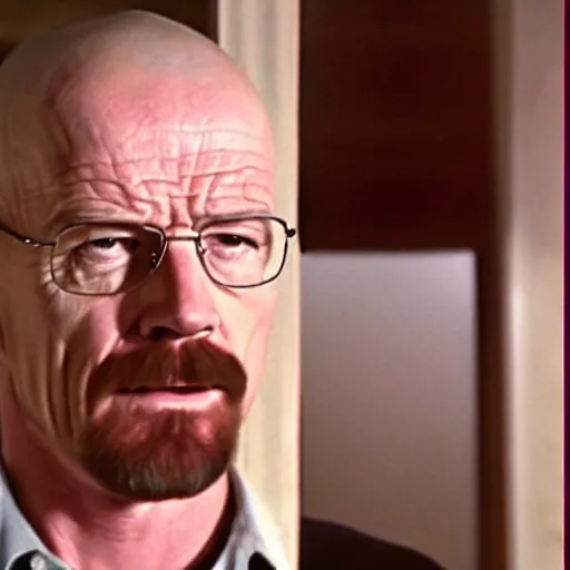Prompt: Walter white on his first lsd trip