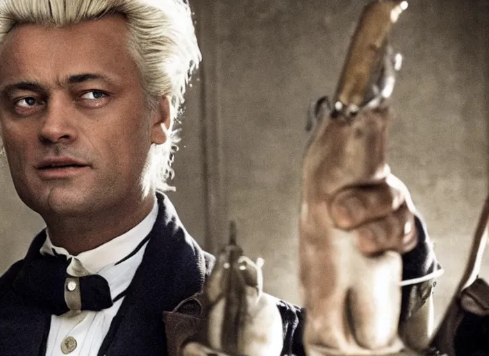 Prompt: geert wilders in django unchained field scene