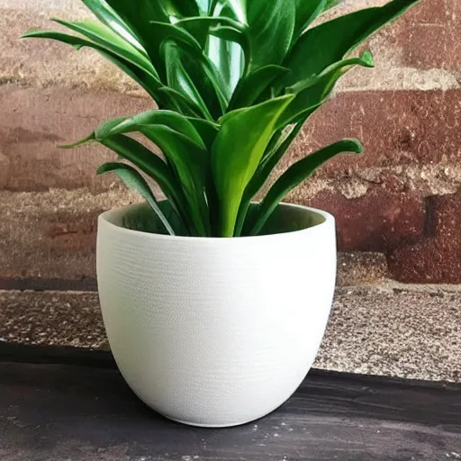 Prompt: a unique interesting pot made from connecting circles houseplants