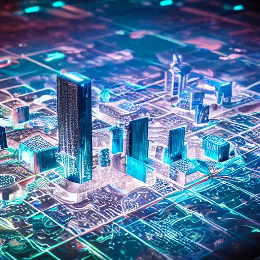 Image similar to hologram of futuristic city on a table, 1 2 0 mm, cinematic