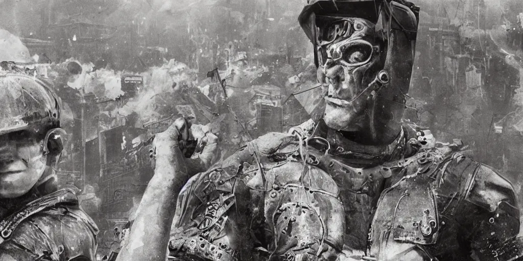 Image similar to cyberpunk total war soviet propaganda 6 4 megapixels silver nitrate photo