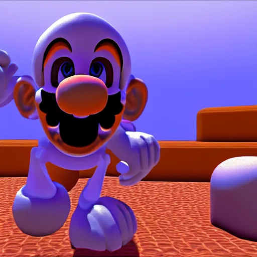 Image similar to A skeleton in the game Super Mario 64, unreal engine, highly detailed, 8k