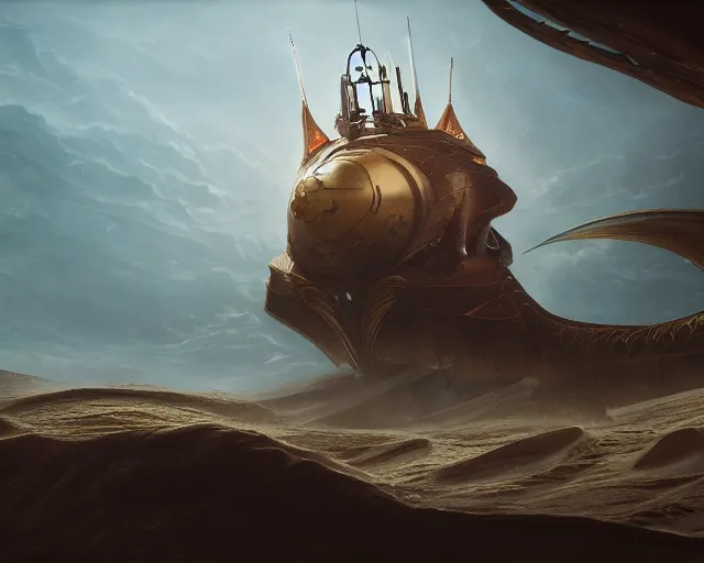 Image similar to the guild navigator edric, oil painting, dune movie, epic, intricate, octane render, matte, highly detailed, amazing lighting, smooth, sharp, 8 k