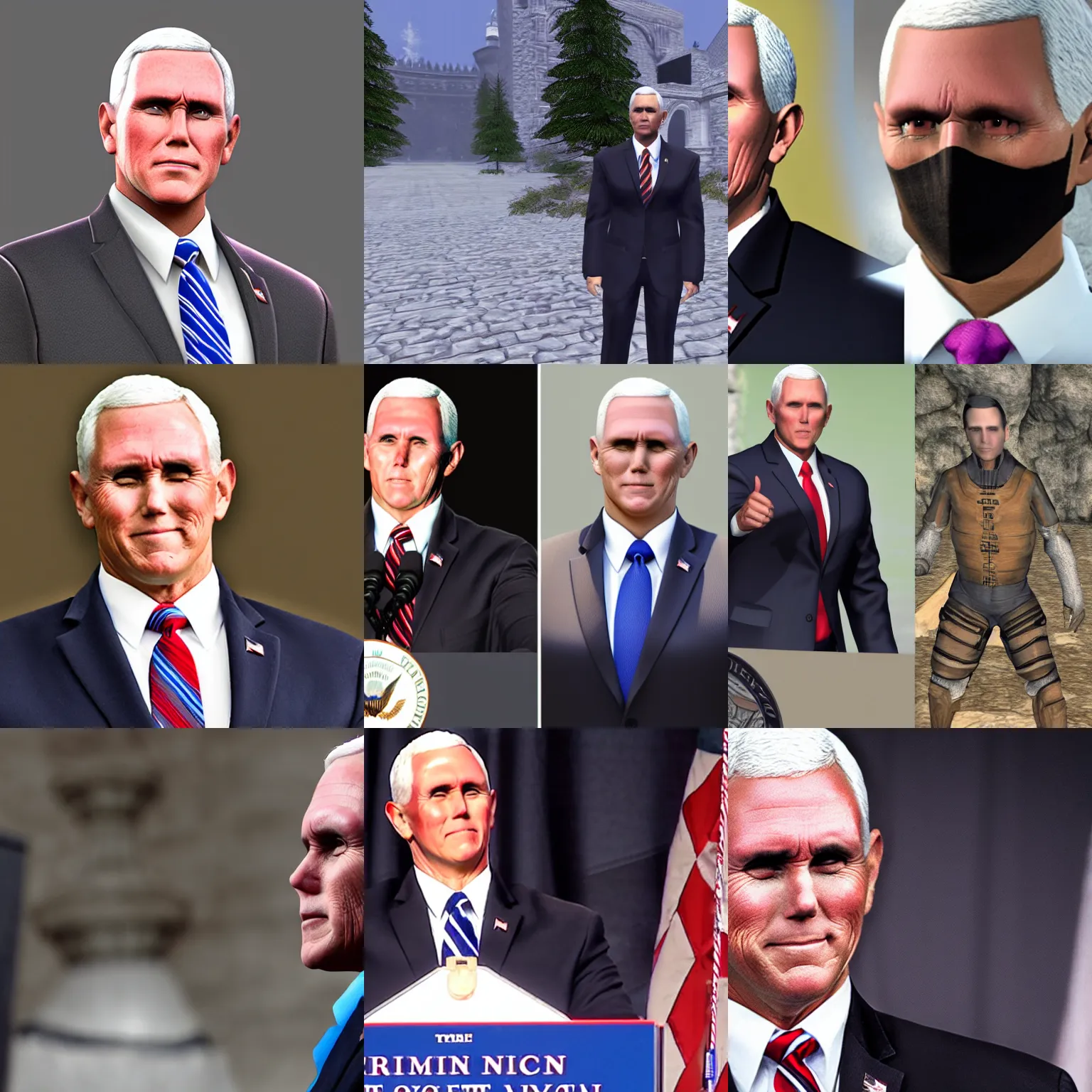 Prompt: mike pence as an oblivion npc