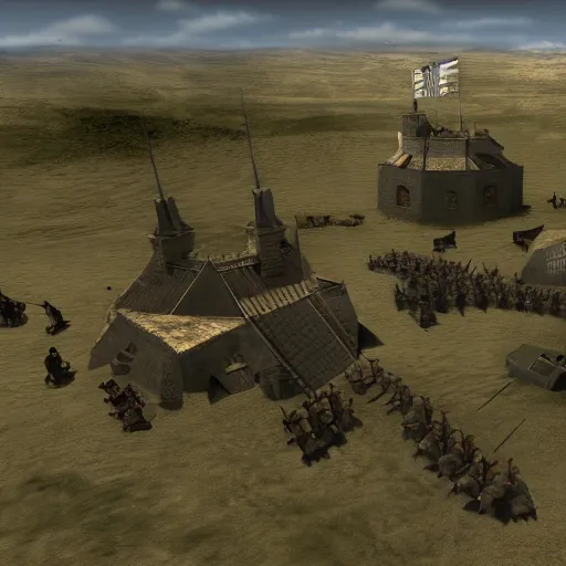 Image similar to mount & blade matte painting 4 k battle scene