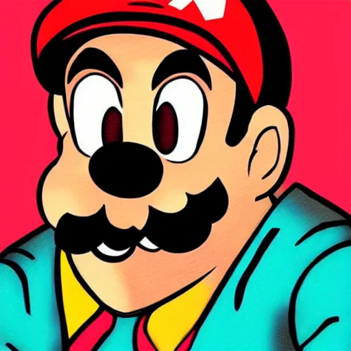 Prompt: a portrait of super - mario!!!!!! in the style of ( ( ( ( mona lisa ) ) ) ) painting by da vinci