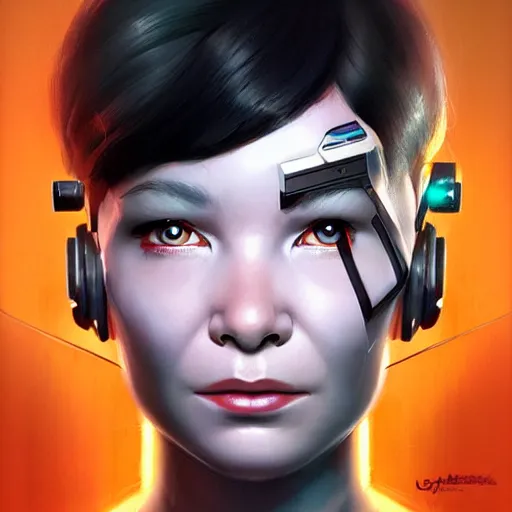 Image similar to cyborg bjork, portrait, highly detailed, digital painting, trending on artstation, concept art, sharp focus, illustration, art by artgerm and greg rutkowski and magali villeneuv