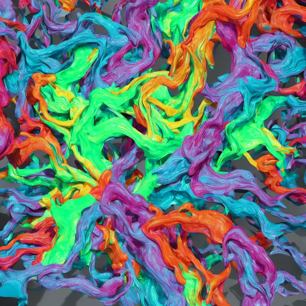 Image similar to painful pleasures by lynda benglis, octane render, colorful, 4 k, 8 k