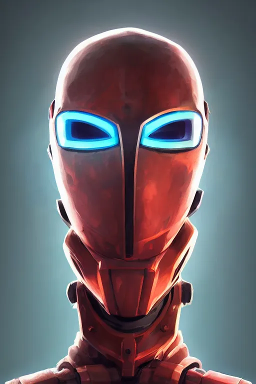 Image similar to epic mask helmet robot ninja portrait stylized as fornite style game design fanart by concept artist gervasio canda, behance hd by jesper ejsing, by rhads, makoto shinkai and lois van baarle, ilya kuvshinov, rossdraws global illumination radiating a glowing aura global illumination ray tracing hdr render in unreal engine 5