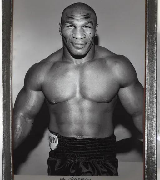 Image similar to autographed picture of mike tyson as heavy weight champion of the world