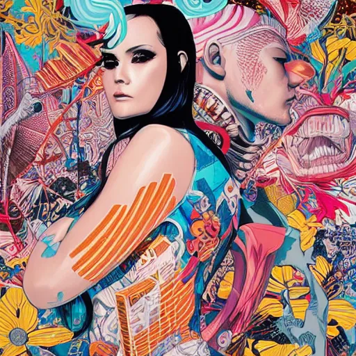 Prompt: Tristan Eaton, victo ngai, artgerm, Rhino warrior