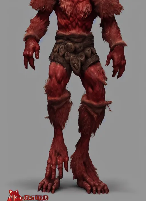 Prompt: а fantasy Proto-Slavic skinny red troll creature in armor inspired blizzard games, full body, detailed and realistic, 4k, trending on artstation, octane render